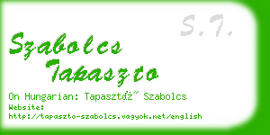 szabolcs tapaszto business card